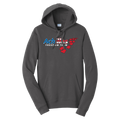 Charcoal crewneck with Achilles Freedom Team logo with the letters resembling a red, white and blue flag design