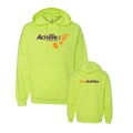 Safety Yellow hoodie with Achilles logo on front and back