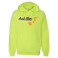 Safety yellow hoodie with Achilles Freedom Team logo