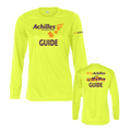Safety yellow long-sleeve shirt with Achilles International branding on a white background